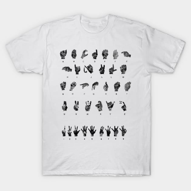 Sign Language Alphabet T-Shirt by erzebeth